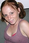 Young freckled face undersize adolescent modeling stripped  - true teen girls