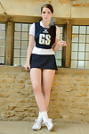 Teenage year old schoolgirl Jessica-Ann Fegan having smoke in cheerleader outfit