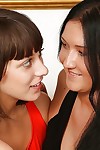 Enchanting 19 lesbian cuties have some mouth to mouth and toying pleasure