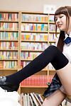 Japanese schoolgirl takes off OTK socks and shoes to please a snake with feet