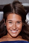 Lovely brown hair Eva Lovia rubs her woman passports with moisturizer & parts her legs