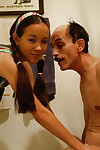 Oriental amateur gal Amai Liu benefits from in the washroom with an oldman and has fucking