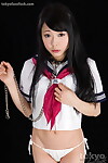 Japanese darling is essential to take in snake whilst rope fixed firmly in sailor uniform