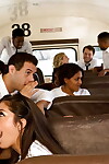 Dark-haired school hottie Natalie Monroe makes act of love in the school bus