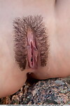 Erotic lass Lorena B flaunting mini marangos & hirsute cum-hole in without clothes feet outdoors