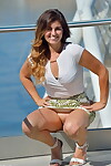 Rounded youthful flashes no panty upskirt in public previous to jacking off at address