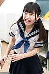 Alluring Japanese schoolgirl lifts her petticoat to play with dick for daddy in category