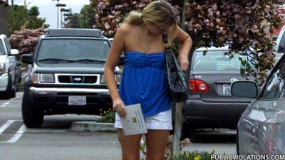Violated hotty in public undressed