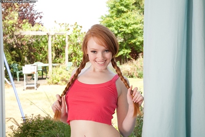 Adolescent beauty with pigtails Kloe Kane gets undressed out of questions