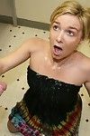 Young Ericka catches William pulling his pud in a storage room. The shocked young adores when that babe sees him masturbating his hard cock. Ericka reluctantly joins in and initiates prostate milking his rod when that babe is splattered with salty goo.