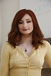 Redhead gal Violet Monroe revealing her bubble wazoo and inviting bawdy cleft