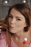Euro solo hottie Samantha Joon amplifying smooth head snatch and chemical play in baths