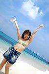 Sweet Japanese infant cutie Chikaho Ito erotic dance off her garments outdoor