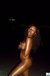 Night beach nudity with my astonishingly clammy ebony gf