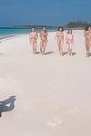 Gigantic bazookas babes posing on beach enormous boob paradise affectionate