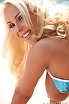 Golden-haired princess Mary Carey gets undressed off her bikin showing her tan clammy body.