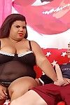 Overweight brown bbw embarks on her massive cum-hole for her fella and attain