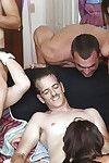 Lecherous dears have a hawt groupsex with well-hung males at the abode get-together