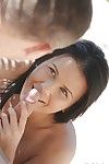 Outdoor fuck scene featuring sticky brunette hair pornstar Denise Sky