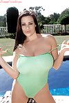 Linsey Dawn McKenzie - MILF in the pool with damp giant tits.
