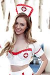 Teen youthful angel Lyra Louvel baring muff later on shedding nurse uniform