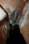 Small oriental MILF with heavy tit buttons voluptuous bath and rubbing her soapy body