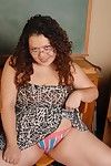 Exotic melodious swarthy SSBBW Vanessa recommends her gentile in the classroom