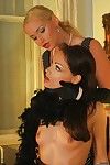 Kathia Nobili & Sophie Lynx have a from bottom to top covered girl-on-girl copulation