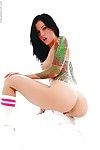 Tattooed model with round sprightly melons location wearing merely knee socks