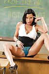 MILF act of love educator Lezley Zen whips out colossal juggs and masturbates at school