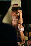Dualistic nude fellow citizen lasses caught on dressingroom live camera