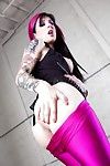 Infant milf girl with extreme tattoos Joanna Chicito shows off in high heels