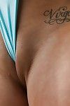 Blond solo doll Layla Price baring fine bumpers and colossal arse