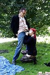 Unconventional redhead hottie in tube Foxy gains dug in public place