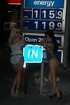 Dual beautiful english darlings vanessa walker and nikki hedger flashing from cars and nu