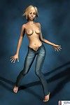 Topless short hair fairy-haired caricature