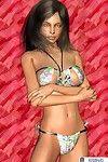 Cartone animato hotty in bikini posizione