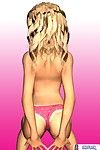 cartoon Doll Mit Sommersprossen und rosa Unterwäsche