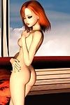Attractive uncovered redhead animation