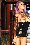 Tattooed punk sketch in a clothing