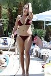 Imogen thomas shows off her breasty bikini body poolside