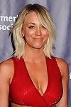 Kaley cuoco showing massive cleavage and untamed abs