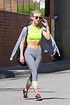 Julianne hough breasty in neon front dom and leggings