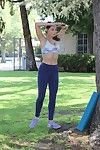 Kira kosarin working out in sports underwear and tights
