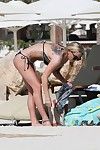 Sarah harding curvy in petite monochrome bikini at a beach