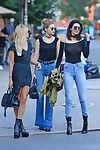 Kendall jenner showing mambos in a sheer blouse in public