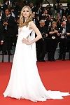 Erin moriarty braless in a plunging white gown