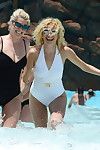 Pixie lott showing boob edge pokies in juicy white swimsuit