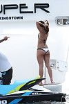 Danielle campbell showing off her damp bikini body