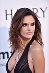 Alessandra ambrosio braless in sheer plunging costume